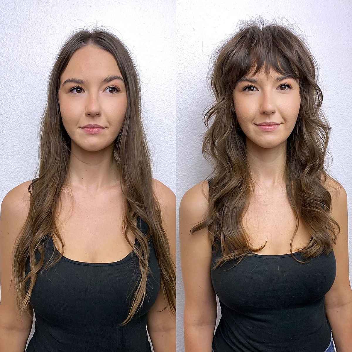 Low-Maintenance Shaggy Haircut with Bangs