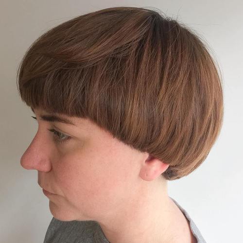 Short Brown Pageboy Haircut