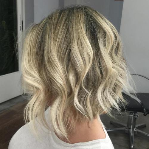 Tousled Blonde Balayage Bob