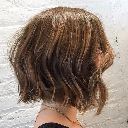 Textured wavy bob haircut