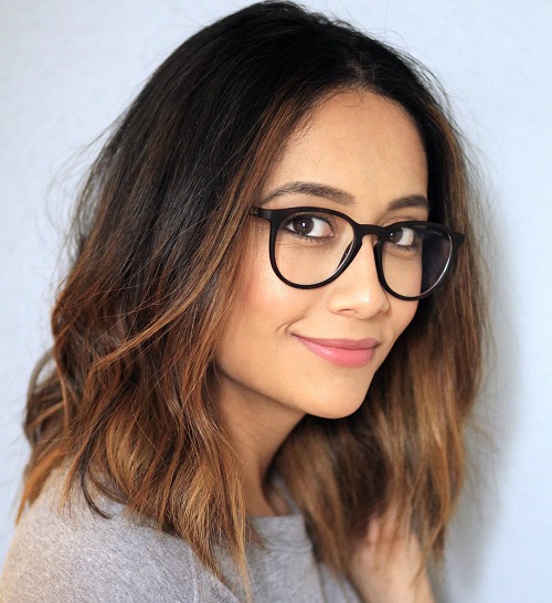 Long Brown Balayage Bob