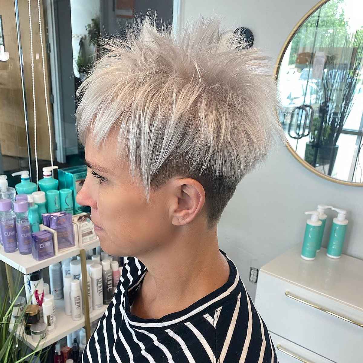 Punk Pixie Cut for Platinum Short Hair