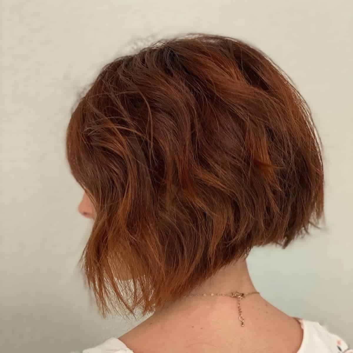 Short shaggy bob for thick hair