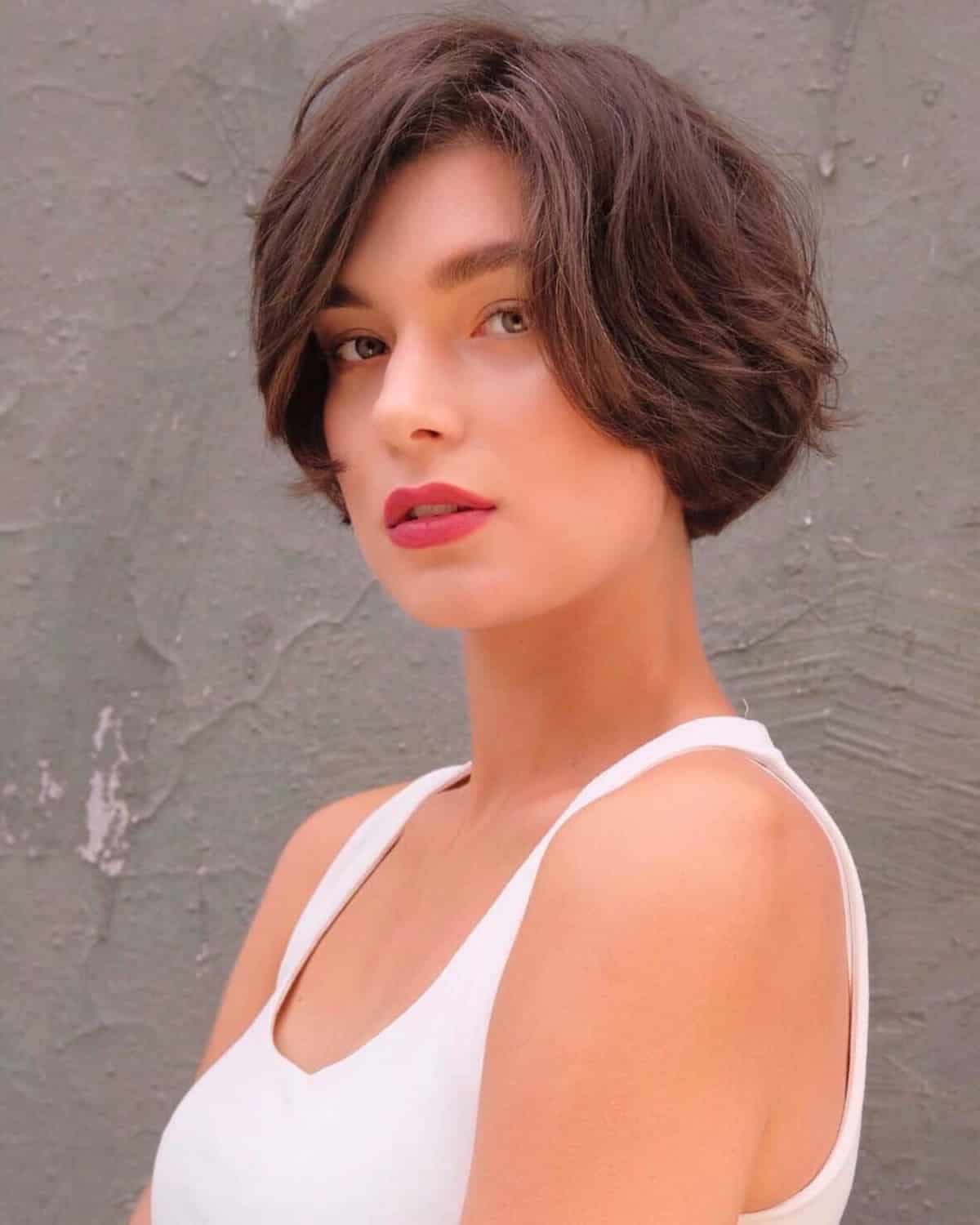 ear length shaggy bob cut