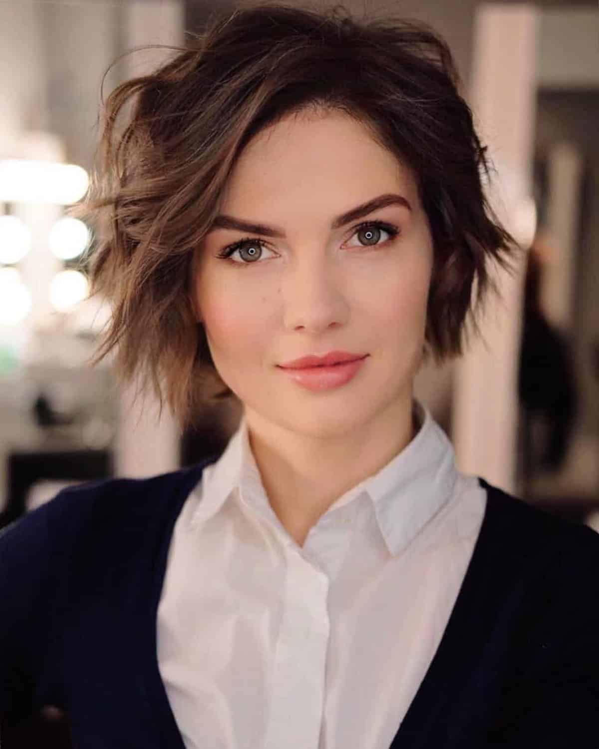 short shaggy bob haircut for fine hair