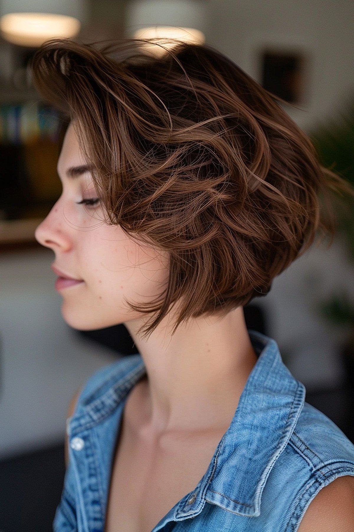 short inverted shaggy bob cut