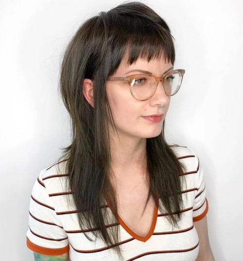 Long Straight Shag With Baby Bangs