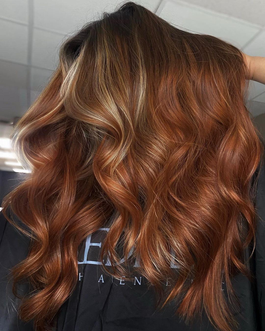 Copper Brown Hair with Blonde Tones