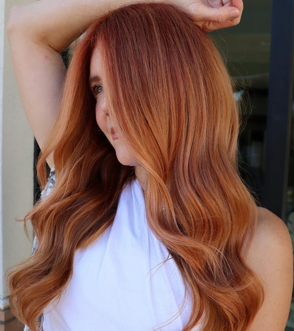 Soft Golden Copper Hair Color