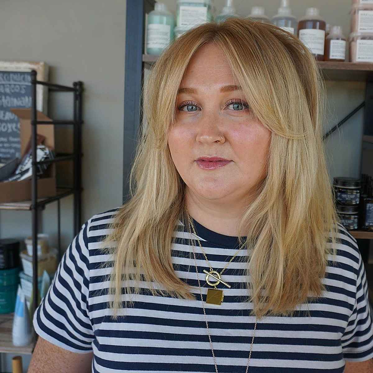 Mid-Length Hair with Face-Framing Curtain Bangs 