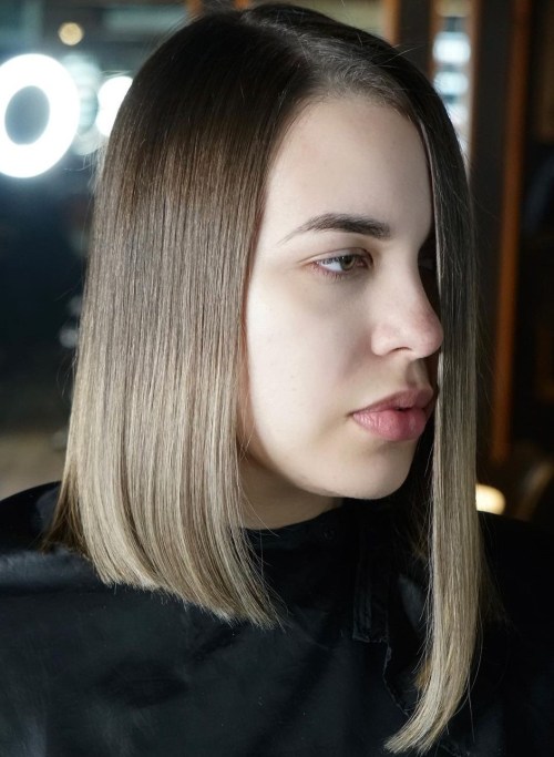 Asymmetrical Bob for Naturally Straight Hair