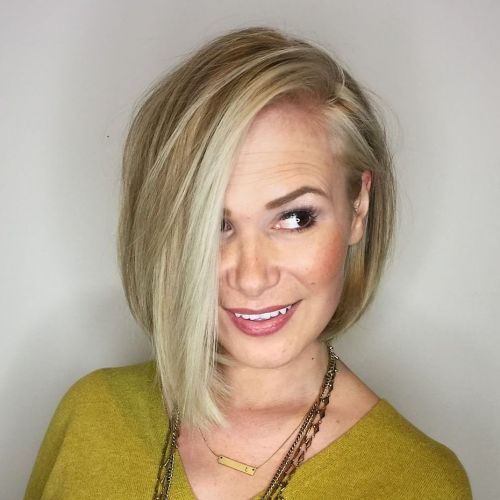 Asymmetrical Honey Blonde Bob