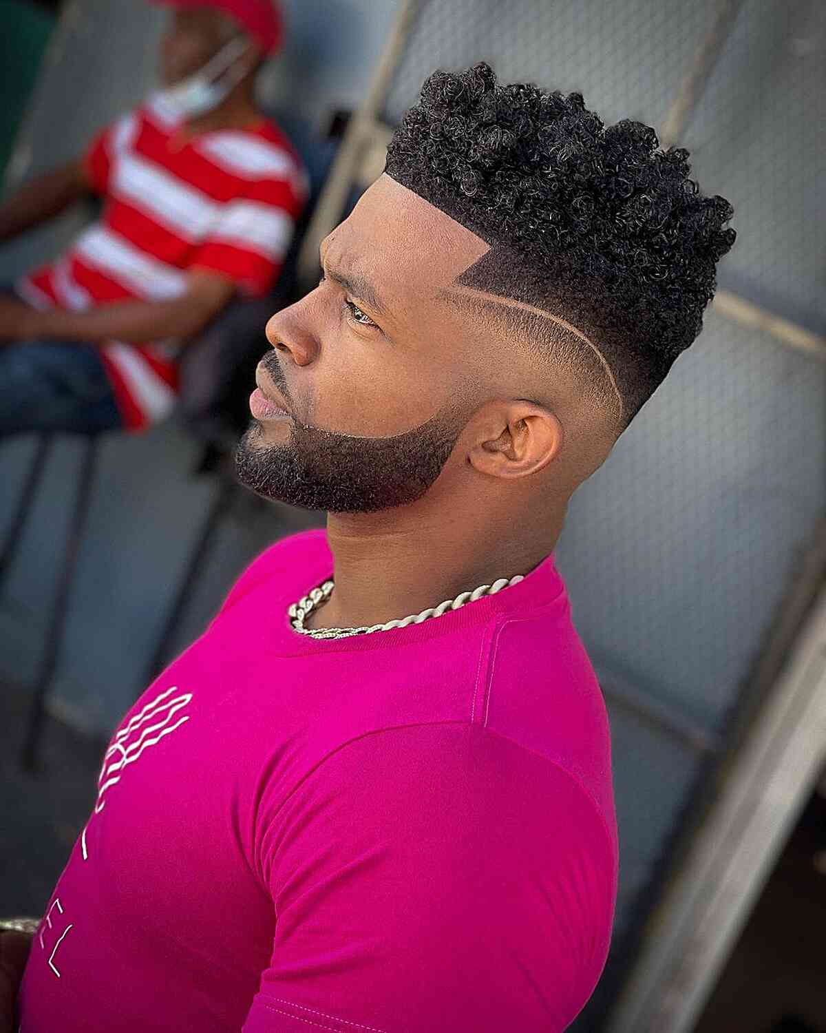 Black men's high top fade