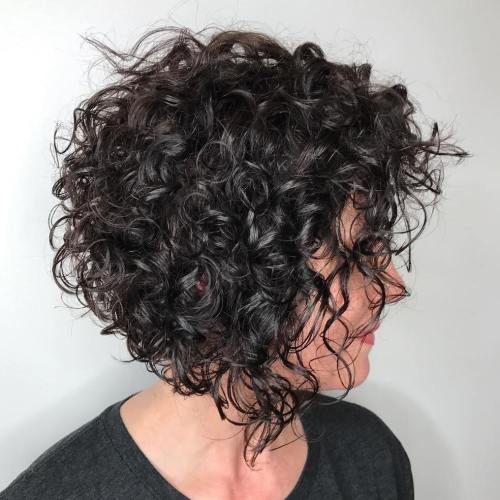 Short Razored Bob For Curly Hair