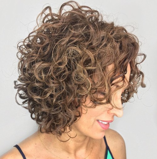 Light Brown Curly Bob