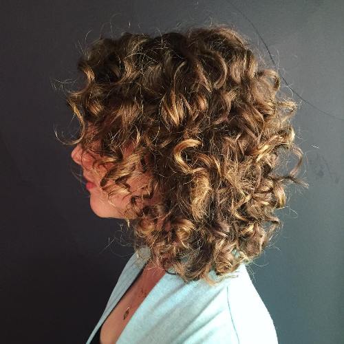 Medium Curly Brown Hairstyle