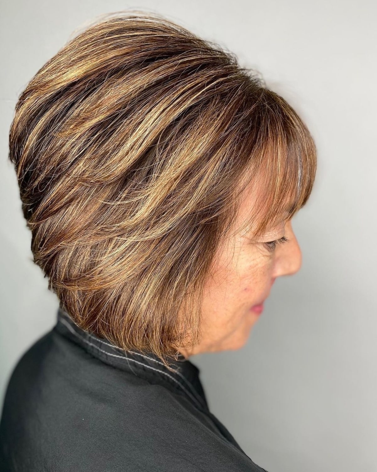 Timeless Inverted Bob on Mature Ladies with Short Hair