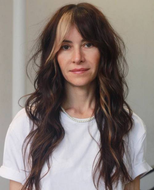 Long Wavy Shag with Asymmetric Highlights