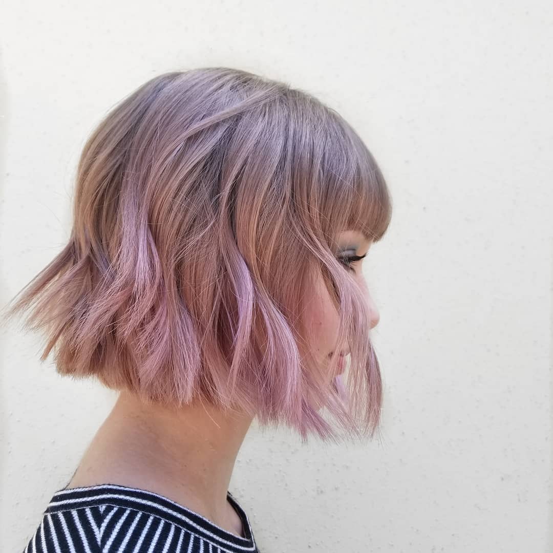 Neck-Length Bob with Straight Across Bangs