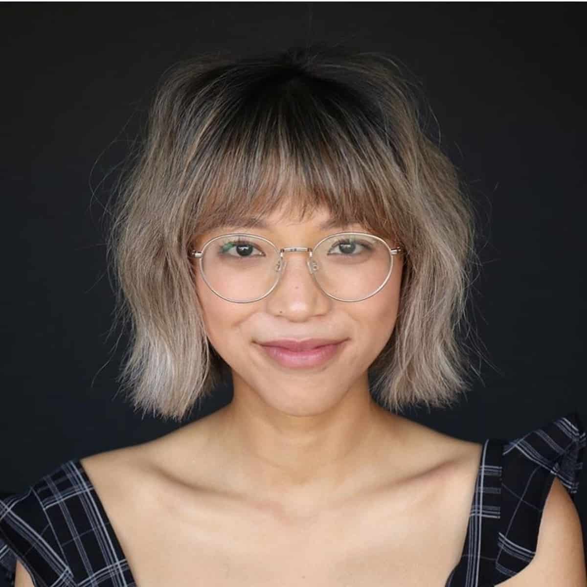 Short Ombre With soft Bangs