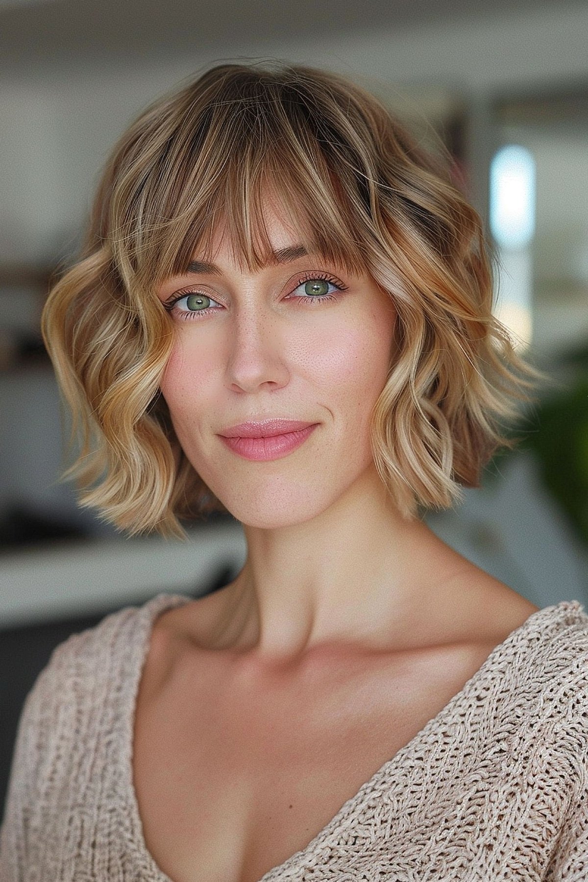 Long Heavy Bangs on Short Hair