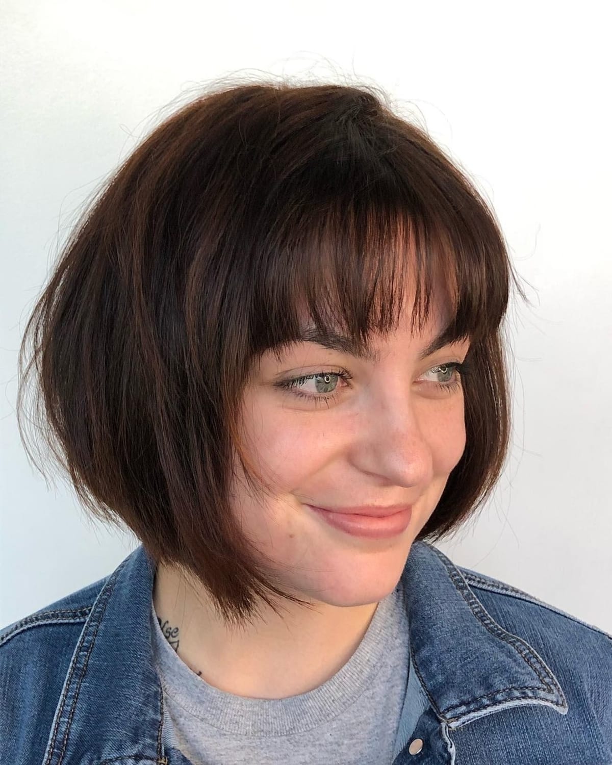 Short Angled Bob with Wispy Bangs