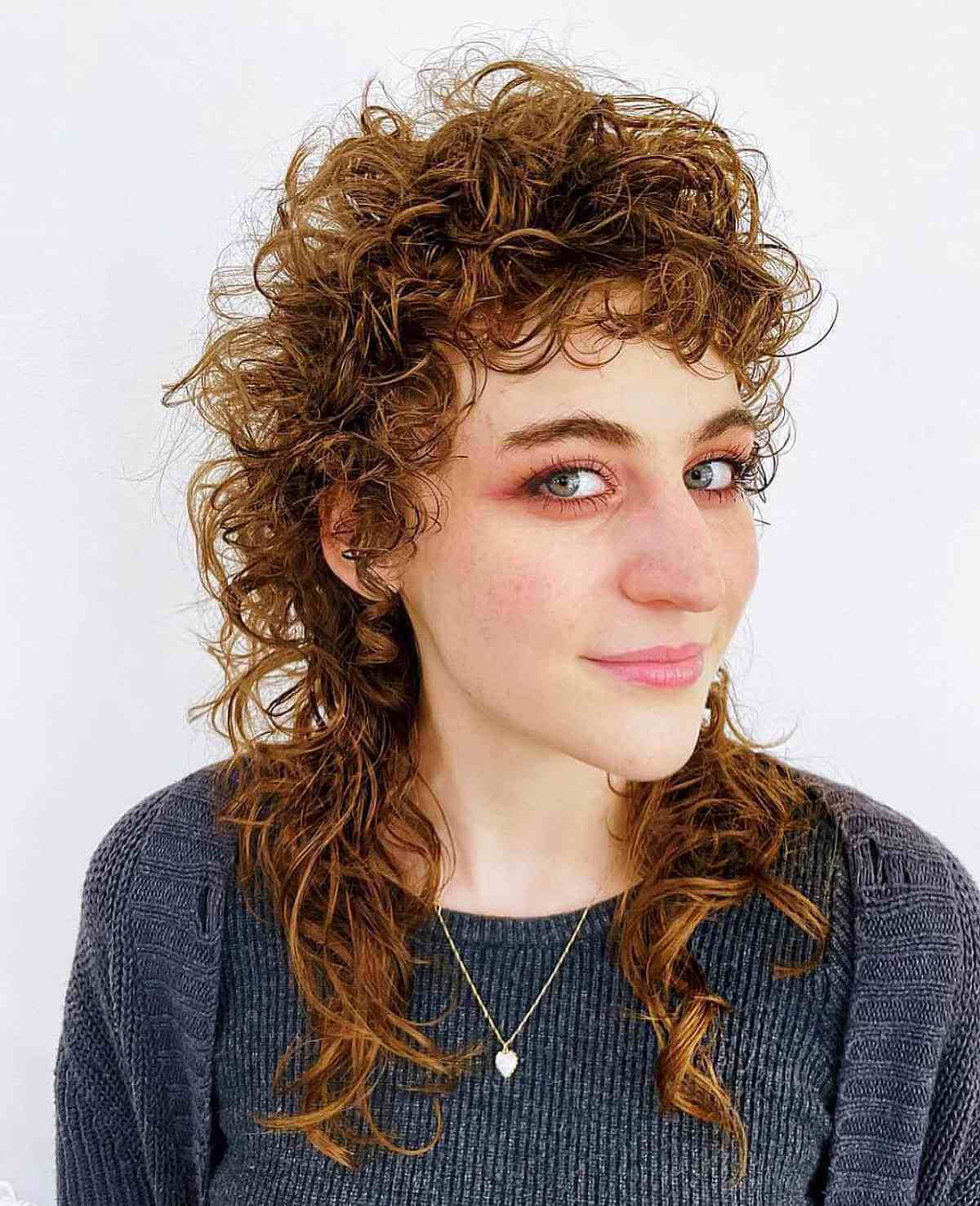 Shaggy Wolf Cut Mullet on Curly Hair